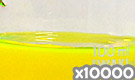 「化粧品用色素 黄色202号（1） ウラニン」の水溶希釈例（10000倍）