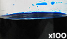 「食用青色1号 ブリリアントブルー」の水溶希釈例（100倍）